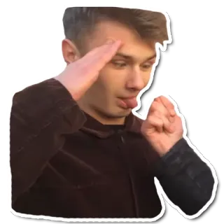 😛 человек, приветствие, жест, мужчина, лицо telegram sticker