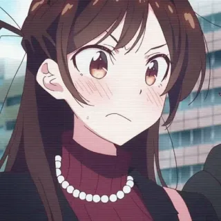 😕 Chizuru Ichinose Rent-A-Girlfriend Anime, Rent-A-Girlfriend, Chizuru Ichinose, Wütend, Weiblich telegram sticker