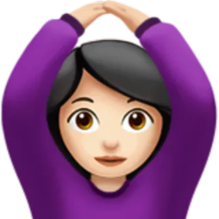 🙆‍♀ emoji, woman, expression, hands, purple telegram sticker