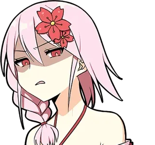 😤 Anime, Garota, Sakura, Cabelo rosa, Brava, Expressão whatsapp sticker