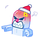 😡 angry, clown, christmas, red nose, cartoon character, grumpy telegram sticker