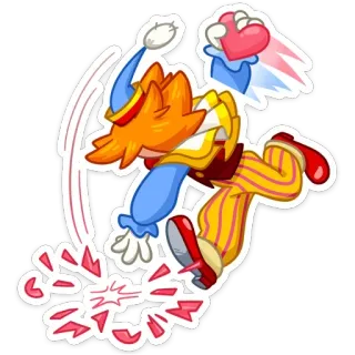 😡 Dessin animé, Personnage, Amour, Coeur, Fantaisiste, Action whatsapp sticker
