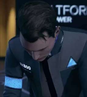 🌟 Connor Detroit: Become Human RK800 안드로이드, 비디오 게임, RK800, 형사, 미래 telegram sticker
