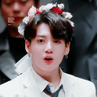 🌟 Jungkook BINGO. 1997 kpop, piosenkarz, idol, kwiaty, słodkie whatsapp sticker