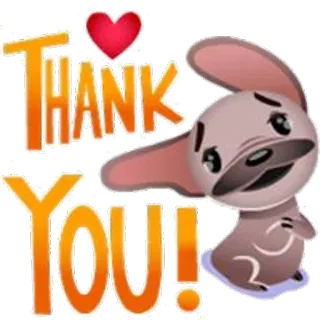 😏 Thank You! obrigado, agradecimento, cumprimento, animal de desenho animado, fofo, gratidão telegram sticker