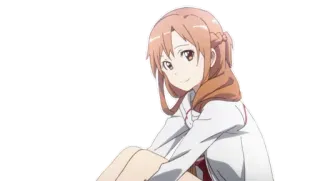 😊 Asuna Yuuki Sword Art Online Anime, Personnage, Illustration, Fille, Kawaii whatsapp sticker