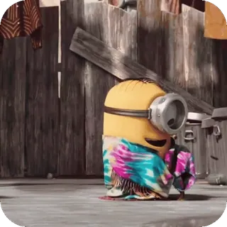 ๐ Minion Despicable Me minion, despicable me, dancing, tie dye, funny, cartoon, animated, character telegram sticker