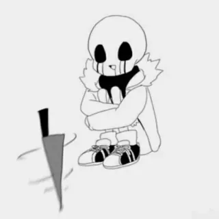 ❄️ Sans Undertale squelette, couteau, triste, jeu vidéo, monstre telegram sticker