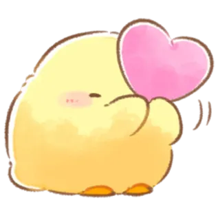❤️ цыпленок, сердце, милый, мультфильм, любовь, желтый telegram sticker