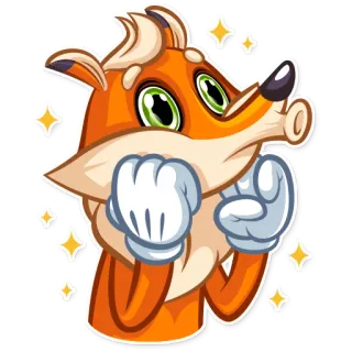 😙 fox, cartoon, animal, sparkles, cute, finger telegram sticker