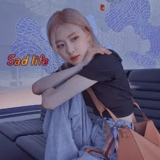 😭 Sad life triste, fille, vie, rose telegram sticker