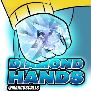 😊 DIAMOND HANDS @MARCOSCALLS diamond hands, investment, stock market, finance, crypto, meme telegram sticker