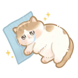 ☔️ Karebeans kucing sedih, menangis, imut, stiker, kucing, ilustrasi whatsapp sticker
