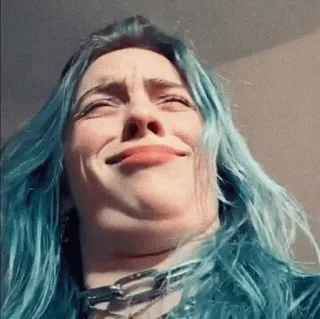 🕸 Billie Eilish billie eilish, sängerin, promi, gesicht, lustig telegram sticker