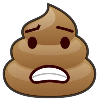 😧 какашка, эмодзи, милый, коричневый, грустный whatsapp sticker