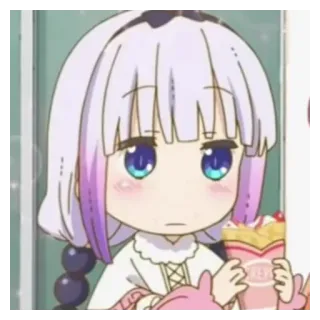 🍼 Kanna Kamui Miss Kobayashi's Dragon Maid animé, dragon, mignon, kawaii, Kanna telegram sticker