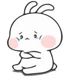 π bunny, rabbit, sad, crying, cute, animal, cartoon telegram sticker