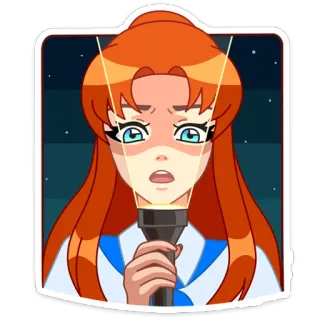 🏮 만화, 여자, 손전등, 무서워하는, 애니메이션 telegram sticker
