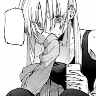 🎧 Anime, Manga, Personnage, Triste, Émotionnel, Inquiet, Fille, Téléphone telegram sticker
