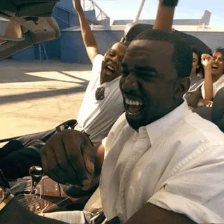 🧪 Kanye West rapper, musician, car, happy, excited whatsapp sticker