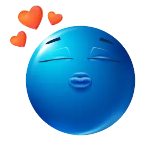 😘 Emoji, Bacio, Cuori, Blu, Affetto telegram sticker