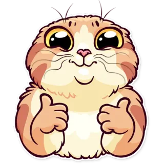 👍 cat, thumbs up, cute, animal, sticker telegram sticker