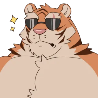 😎 tigre, legal, óculos de sol, peludo, antropomórfico telegram sticker
