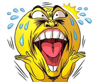 😱 biểu tượng cảm xúc, thất vọng, màu vàng, căng thẳng, tức giận, la hét telegram sticker