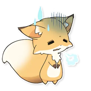 😓 fuchs, ängstlich, schwitzend, verlegen, cartoon, süß, tier whatsapp sticker