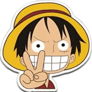 ✌️ Monkey D. Luffy One Piece anime, one piece, luffy, straw hat, cartoon telegram sticker