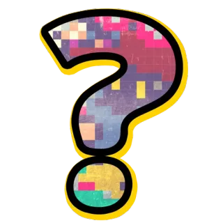 👌 问题, 黄色, 抽象, 像素化, 彩色 telegram sticker