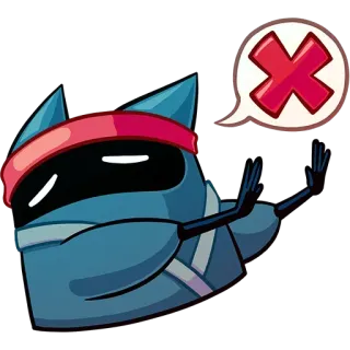 ❌ robô, cruz, x vermelho, erro, desenho animado, adesivo, não, negado telegram sticker