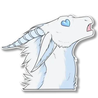 😍 criatura, monstro, desenho animado, fofo, fantasia, coração, azul, animal telegram sticker