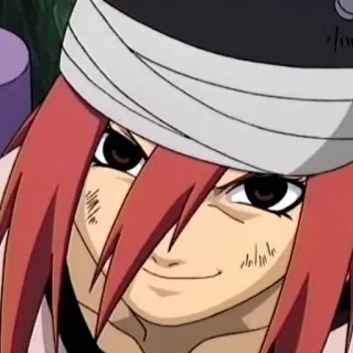 😏 Karin Naruto anime, cartoon, red hair, ninja telegram sticker