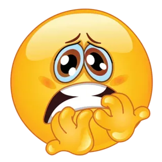 😬 emoji, nervous, anxious, scared, worried, fearful telegram sticker