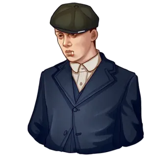 🚬 retrato, hombre, peaky blinders, gorra, personaje, serie de tv, masculino telegram sticker