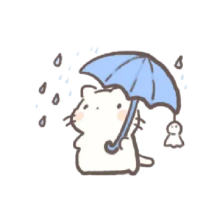 💌 猫, 雨伞, 雨, 可爱, 动物, 卡哇伊, 贴纸 telegram sticker