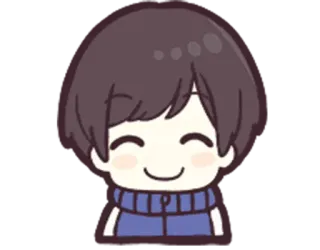 😊 Аниме, Мультфильм, Милый, Счастливый, Мальчик telegram sticker