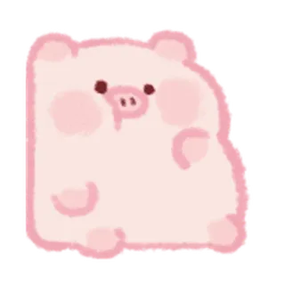 👌 돼지, 귀여운, 분홍색, 동물, 만화, 스티커 telegram sticker