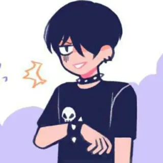 🔗 emo, goth, cartoon, character, skull, dark telegram sticker