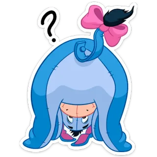 🙃 Eeyore Winnie the Pooh Bourriquet, Dessin animé, Sticker, Mignon, Winnie l'ourson, Âne whatsapp sticker