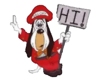😱 Droopy HI! Desenho animado, Cachorro, Saudação, Triste, Droopy Dog whatsapp sticker