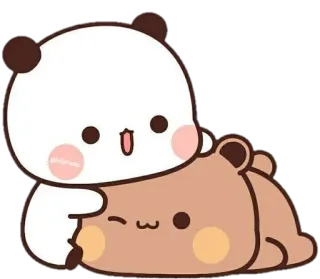 🍼 Panda, Urso, Fofo, Kawaii, Desenho animado, Adesivo telegram sticker