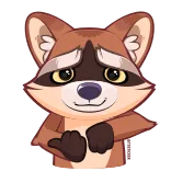 🖕 Waschbär, Tier, niedlich, Cartoon telegram sticker