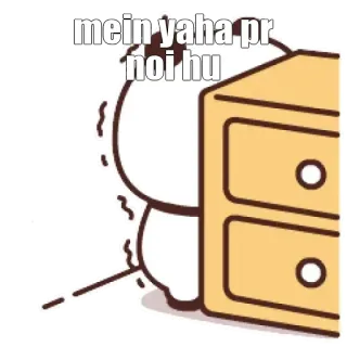 🔰 mein yaha pr noi hu mignon, caché, effrayé, dessin animé whatsapp sticker