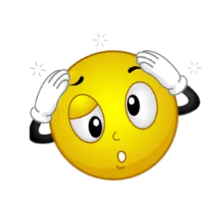 🥴 Emoji, Benommen, Verwirrt, Schockiert, Gesicht, Cartoon, Gelb telegram sticker
