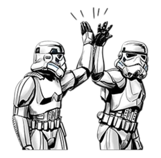 🤝 Star Wars stormtroopers, tape m'en cinq, militaire, star wars, science-fiction telegram sticker