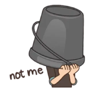 🙃 not me secchio, nascosto, meme, cartone animato telegram sticker