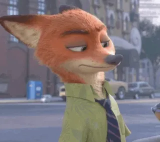 📍 Nick Wilde Zootopia ニック・ワイルド, キツネ, ズートピア, ディズニー, アニメ, アニメーション, ずる賢い, キャラクター telegram sticker