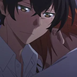 ☺️ Anime, Couple, Romance, Amour, Câlin, Affection, Garçon, Homme telegram sticker